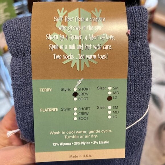 Alpaca Crew Socks Blue - Picture 3 of 3